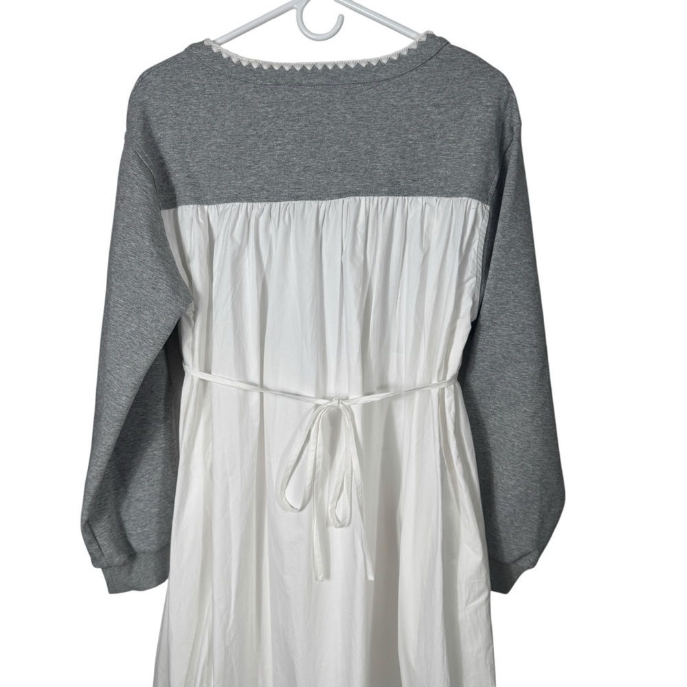 NWT Strut & Bolt Embroidered Poplin Shirt Dress, Grey/Off White, Size S - Picture 8 of 9